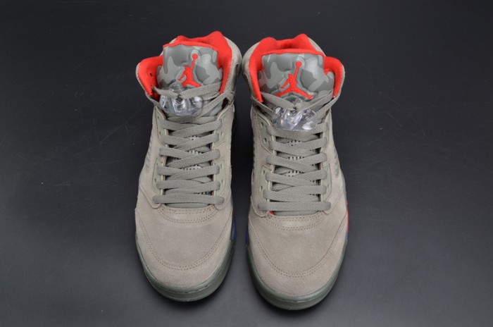 bape x air jordan 5 trophy room“camo” university red mens 136027-051