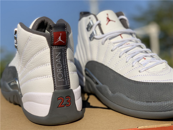 air jordan 12 gs white / dark grey 153265-160