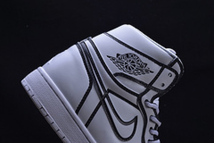 air jordan 1 retro “comic 3d pencil” white hand-painted mens aa4724-110