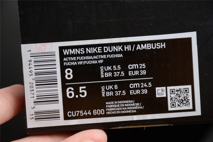 nike dunk high ambush active fuchsia cu7544-600