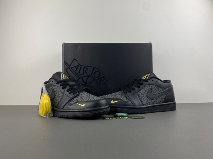 Air Jordan 1 Low Black Elephant Print IM6568-010