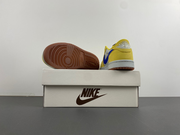 TRAVIS SCOTT X AIR JORDAN 1 LOW Canary KIDS DZ4137 700