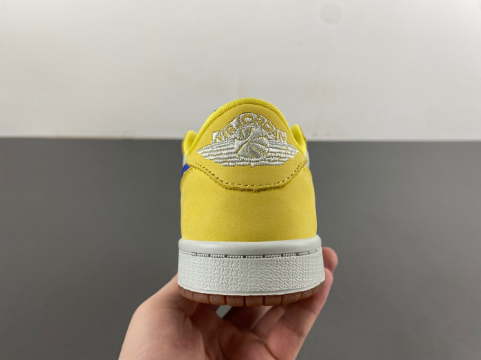 TRAVIS SCOTT X AIR JORDAN 1 LOW Canary KIDS DZ4137 700