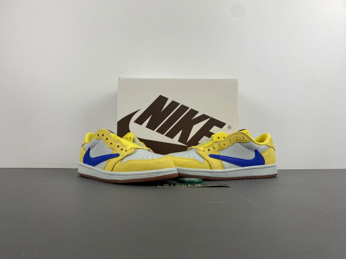 TRAVIS SCOTT X AIR JORDAN 1 LOW Canary KIDS DZ4137 700